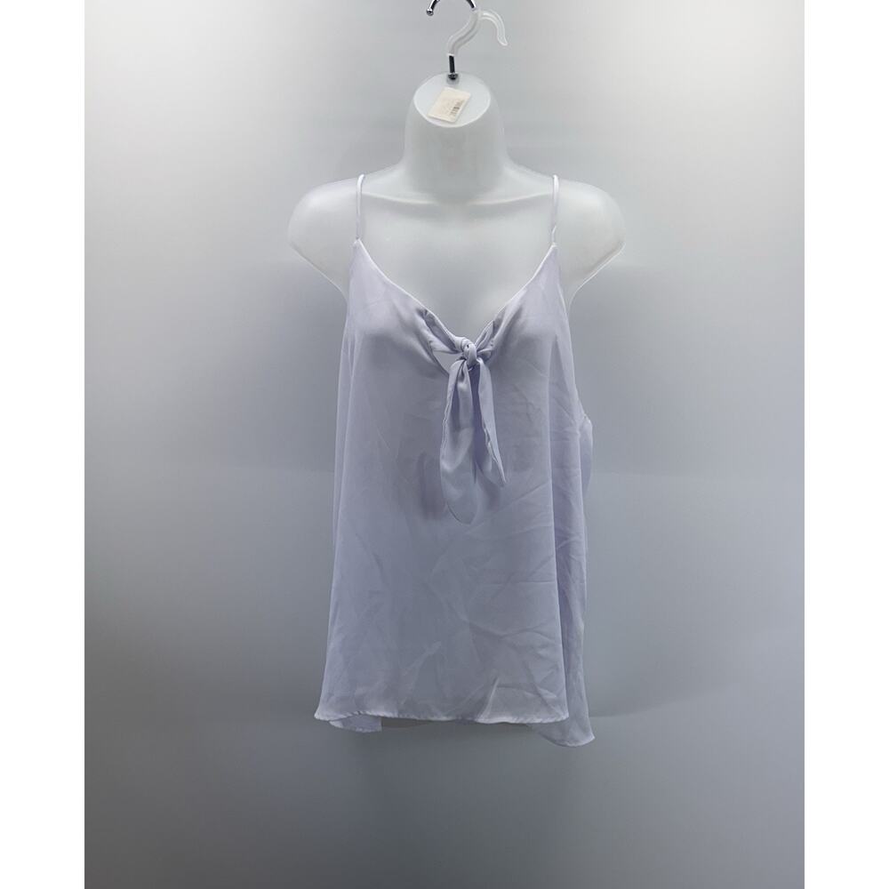Adrienne White Tie Bust Sleeveless Tank Top Women's Size Large Flirty Boho Chic